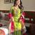 Green georgette party wear embroidery sharara suit set