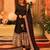 Black rayon party wear embroidery anarkali suit set