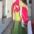Green georgette party wear embroidery sharara suit set