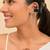 Black Oxidised Silver Chain Ear Cuff Earring For Women | Boho Ear Connector