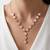 925 Sterling Silver Rose Gold  Modern Minimalist Adjustable Geometric Hexagon Lariat Necklace Set 