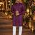 Purple embroidered silk blend straight kurta