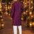 Purple embroidered silk blend straight kurta