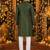 Green embroidered silk blend straight kurta