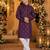 Purple embroidered silk blend straight kurta