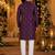 Purple embroidered silk blend straight kurta