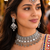 Oxidised Silver Multicolor Choker Necklace Set with Earrings & Maang Tikka for Women, Navratri Garba Jewellery