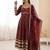 Heavy georgette and heavy embroidery sequence  work wine readymade ethnic gown