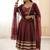 Heavy georgette and heavy embroidery sequence  work wine readymade ethnic gown