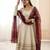 Heavy georgette and heavy embroidery sequence  work off white readymade ethnic gown