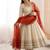 Heavy georgette and heavy embroidery sequence  work cream readymade ethnic gown