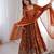 Heavy faux georgette and heavy embroidery sequence  work rust readymade ethnic gown