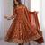 Heavy faux georgette and heavy embroidery sequence  work rust readymade ethnic gown