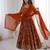 Heavy faux georgette and heavy embroidery sequence  work rust readymade ethnic gown
