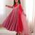 Trendy  roman  silk embroidery sequence  and mirror work pink readymade ethnic gown