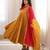 Trendy  roman  silk embroidery sequence  and mirror work musterd yellow readymade ethnic gown