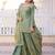 Pista green fandy heavy thread embroidery work kurta palazzo set