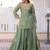 Pista green fandy heavy thread embroidery work kurta palazzo set