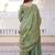 Pista green fandy heavy thread embroidery work kurta palazzo set