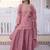 Pink fandy heavy thread embroidery work kurta palazzo set