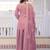 Pink fandy heavy thread embroidery work kurta palazzo set