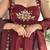 Maroon frandy silk heavy thread embroidery work kurta palazzo set
