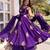 Purple frandy silk heavy thread embroidery work kurta palazzo set