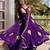 Purple frandy silk heavy thread embroidery work kurta palazzo set