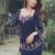 Navy blue georgette heavy thread embroidery work kurta with palazzo