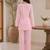 Pink georgette heavy thread embroidery work kurta with palazzo