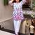 Off white cotton printed kurta with pant