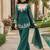 Green georgette heavy thread embroidery work kurta palazzo set