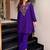 Purple silk crepe heavy thread embroidery work kurta with palazzo