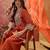 Orange french crepe heavy thread embroidery work kurta palazzo set