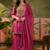 Rani pink french crepe heavy thread embroidery work kurta palazzo set