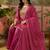Rani pink french crepe heavy thread embroidery work kurta palazzo set