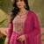 Rani pink french crepe heavy thread embroidery work kurta palazzo set