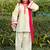 Off white cotton heavy thread embroidery work kurta patiala gharara set