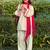 Off white cotton heavy thread embroidery work kurta patiala gharara set