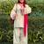 Off white cotton heavy thread embroidery work kurta patiala gharara set
