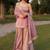 Mauve fandy silk heavy thread embroidery work kurta sharara set