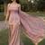Mauve fandy silk heavy thread embroidery work kurta sharara set