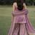 Mauve fandy silk heavy thread embroidery work kurta sharara set