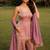 Mauve fandy silk heavy thread embroidery work kurta sharara set