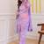 Lavender georgette heavy thread embroidery work with print kurta patiala gharara set