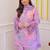 Lavender georgette heavy thread embroidery work with print kurta patiala gharara set
