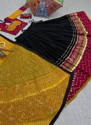 Black Rayon Cotton Navratri Lehenga Choli 2