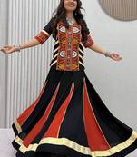 Black Pure Cotton Navratri Lehenga Choli