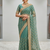 designer zari cundan work party wear saree