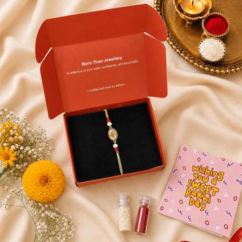 Premium lord ganesha bracelet rakhi for brother 2